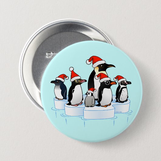 Weihnachtspenguin-Party Button (Vorne & Hinten)