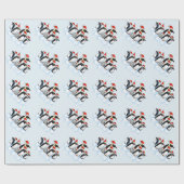 Weihnachtspenguin-Party Geschenkpapier (Flach)