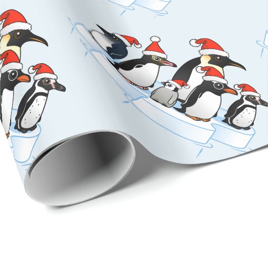 Weihnachtspenguin-Party Geschenkpapier (Rolleneckpunkt)