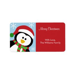 Weihnachtspenguin-personalisierte Adressaufkleber