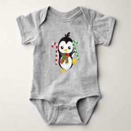 Weihnachtspenguin, Pinguin mit Scarf, Candy Cane Baby Strampler