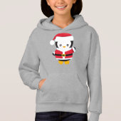 Weihnachtspenguin, Pinguin mit Weihnachtsmannmütze Hoodie (Vorderseite)