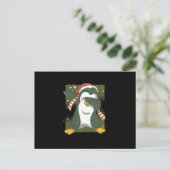 Weihnachtspenguin Postkarte (Stehend Vorderseite)