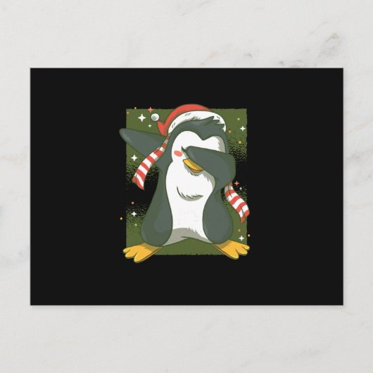 Weihnachtspenguin Postkarte (Vorderseite)