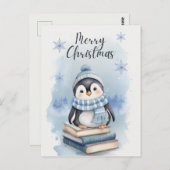 Weihnachtspenguin Postkarte (Vorne/Hinten)