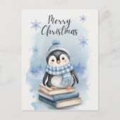 Weihnachtspenguin Postkarte (Vorderseite)