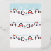 Weihnachtspenguin Present Joy | Fotolokarte Folieneinladung (Rückseite)