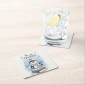 Weihnachtspenguin Rechteckiger Pappuntersetzer (Vor Ort)