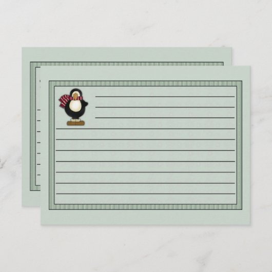 Weihnachtspenguin Rezept Notecard Postkarte (Vorne/Hinten)
