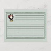 Weihnachtspenguin Rezept Notecard Postkarte (Vorderseite)
