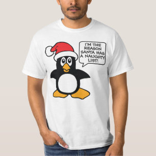 Weihnachtspenguin-Santa-Liste T-Shirt