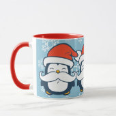 Weihnachtspenguin-Schnurrbart-Trend Tasse (Links)