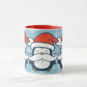 Weihnachtspenguin-Schnurrbart-Trend Tasse (Zentrum)