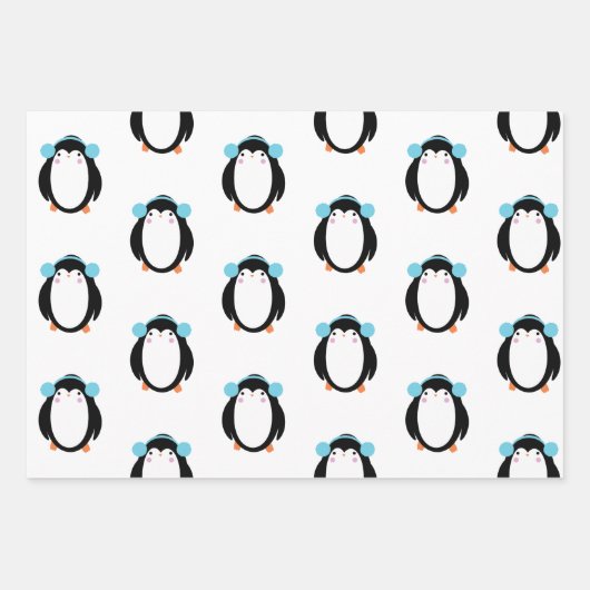 Weihnachtspenguin Snowflakes Whimsical Geschenkpapier Set (Vorderseite 2)