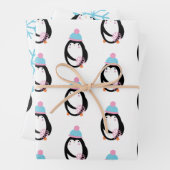 Weihnachtspenguin Snowflakes Whimsical Geschenkpapier Set (Beispiel)
