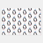 Weihnachtspenguin Snowflakes Whimsical Geschenkpapier Set (Vorderseite)