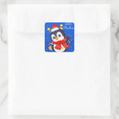 WeihnachtsPenguin-Sticker Quadratischer Aufkleber (Tasche)