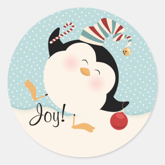 WeihnachtsPenguin-Sticker Runder Aufkleber (Vorderseite)