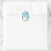WeihnachtsPenguin-Sticker Runder Aufkleber (Tasche)
