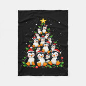 Weihnachtspenguin Tree Niedlich Holiday Animal Fleecedecke (Vorderseite)