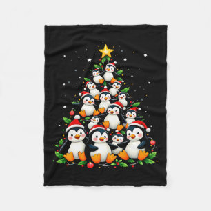 Weihnachtspenguin Tree Niedlich Holiday Animal Fleecedecke