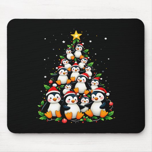 Weihnachtspenguin Tree Niedlich Holiday Animal Mousepad (Vorne)