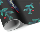 Weihnachtspenguin Watercolor Art Wrapping Paper Geschenkpapier (Rolleneckpunkt)