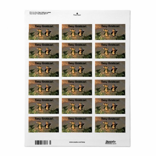 Weihnachtspenguinen Adressaufkleber (Vorne)