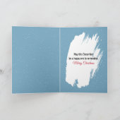 Weihnachtspenguinen mit Holzschild Karte (Innenseite)