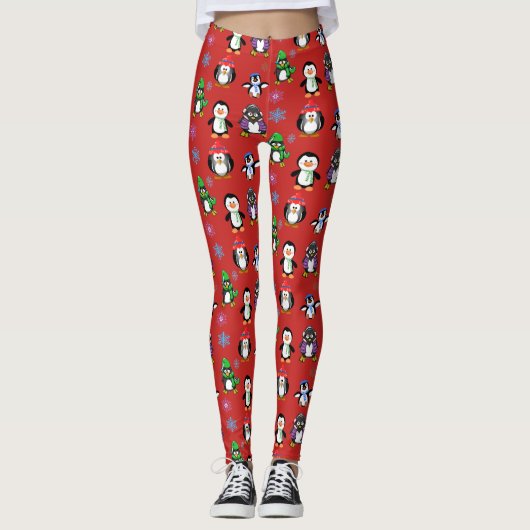WeihnachtsPenguins und Schneeflocke-Leggings Leggings (Vorderseite)