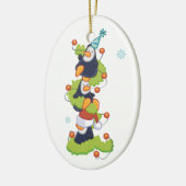 Weihnachtspenquins Keramikornament (Links)