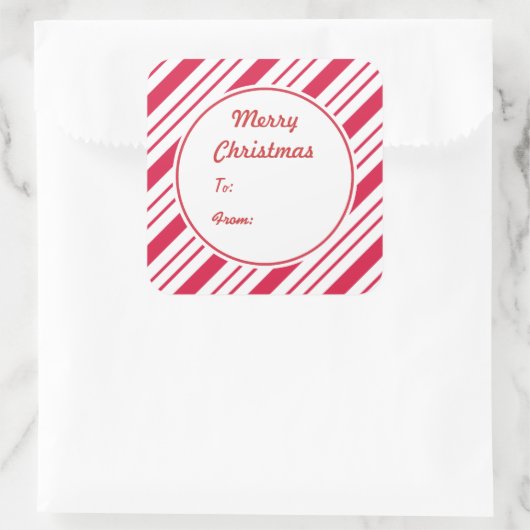 Weihnachtspeppermint-Geschenkmarke Stickers (Tasche)