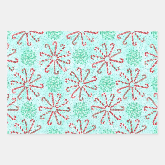 Weihnachtspeppermints Umschlagpapier-Blätter Geschenkpapier Set (Vorderseite 2)