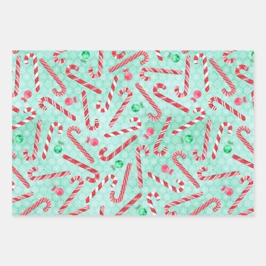Weihnachtspeppermints Umschlagpapier-Blätter Geschenkpapier Set (Vorderseite)