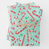 Weihnachtspeppermints Umschlagpapier-Blätter Geschenkpapier Set (Beispiel)