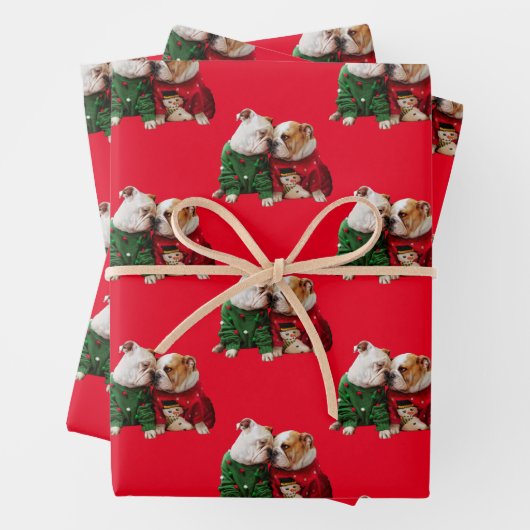 Weihnachtspersonal in den Süßen Geschenkpapier Set (Beispiel)