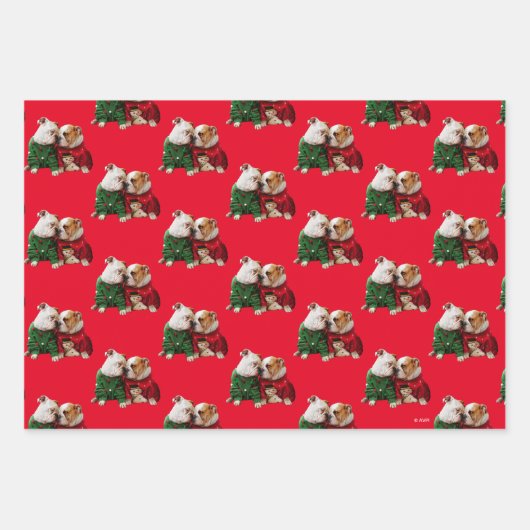 Weihnachtspersonal in den Süßen Geschenkpapier Set (Vorderseite)