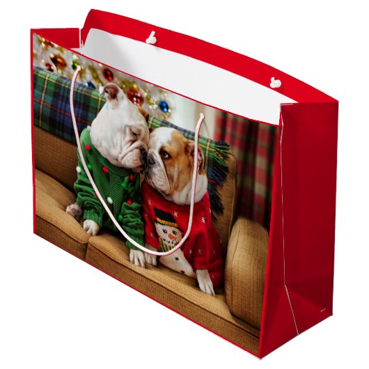 Weihnachtspersonal in den Süßen Große Geschenktüte (Rückseite Schrägansicht)