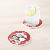 Weihnachtspersonalisierter Foto-Untersetzer Sandstein Untersetzer (Seite)