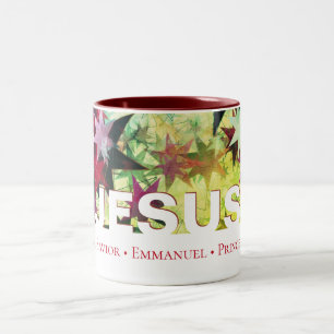 Weihnachtspersonaltext Jesus Christliche Vornamen Zweifarbige Tasse