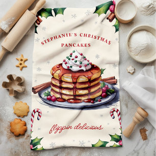 Weihnachtspfannkuchen Flippin' Delicious Personali Geschirrtuch