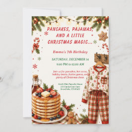 Weihnachtspfannkuchen & Pyjama-Geburtstagsfeier Einladung