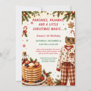 Weihnachtspfannkuchen & Pyjama-Geburtstagsfeier  Einladung