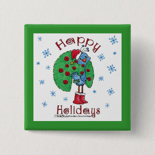 Weihnachtspfau Button