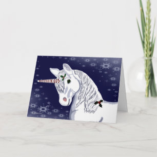 Weihnachtspfefferminz-Horn-Einhorn-Karte Feiertagskarte
