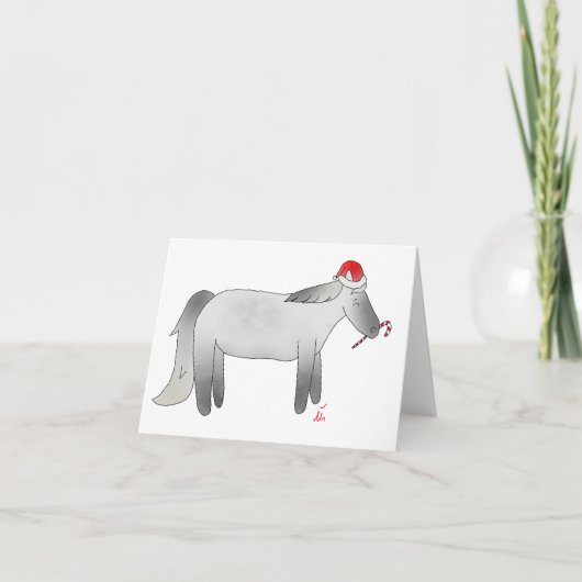 Weihnachtspfefferminz-Pony Feiertagskarte (Vorderseite)
