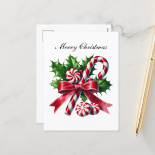 Weihnachtspfefferminzbonbons Feiertagspostkarte