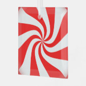 Weihnachtspfefferminze Candy Swirl aussehen Ornament Aus Glas (Vorderseite links)