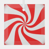 Weihnachtspfefferminze Candy Swirl aussehen Ornament Aus Glas (Vorderseite)