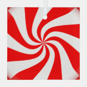 Weihnachtspfefferminze Candy Swirl aussehen Ornament Aus Glas (Rückseite)